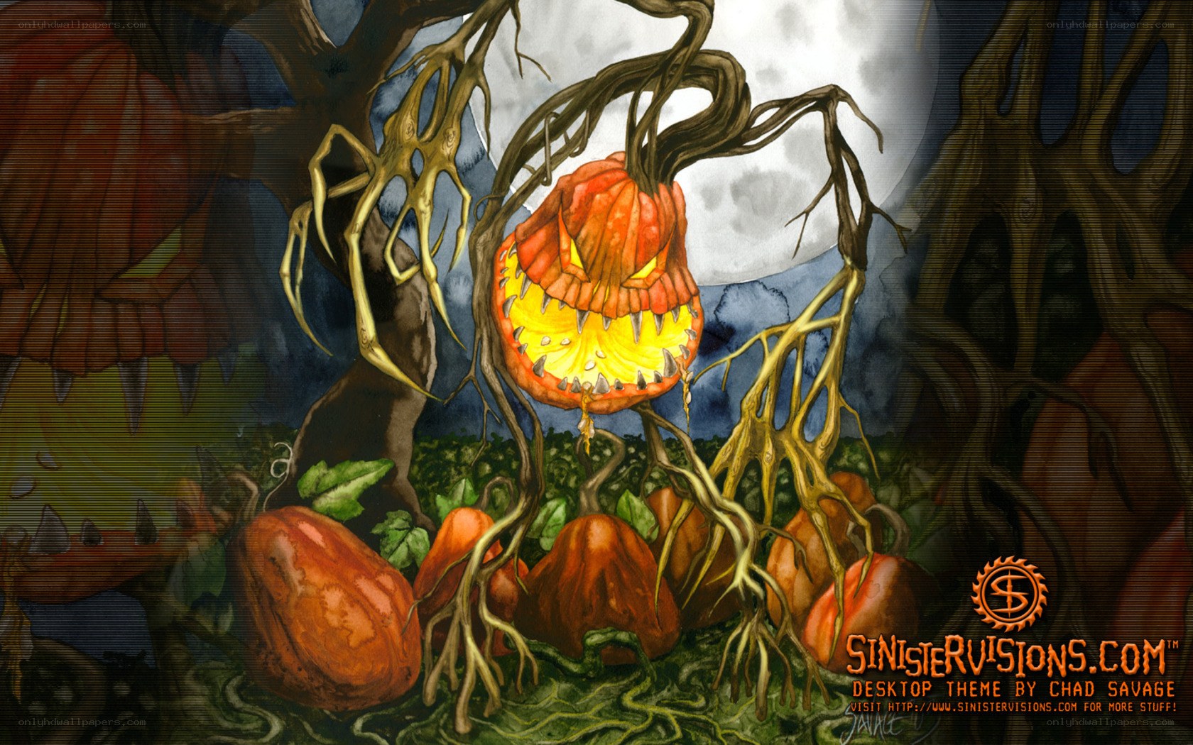 Halloween pumpkin monster