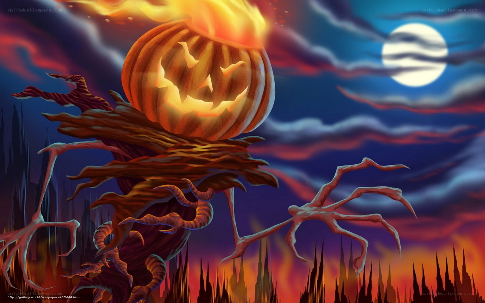 Halloween pumpkin monster