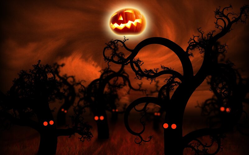 Halloween pumpkin moon
