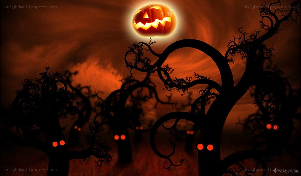 Halloween pumpkin moon