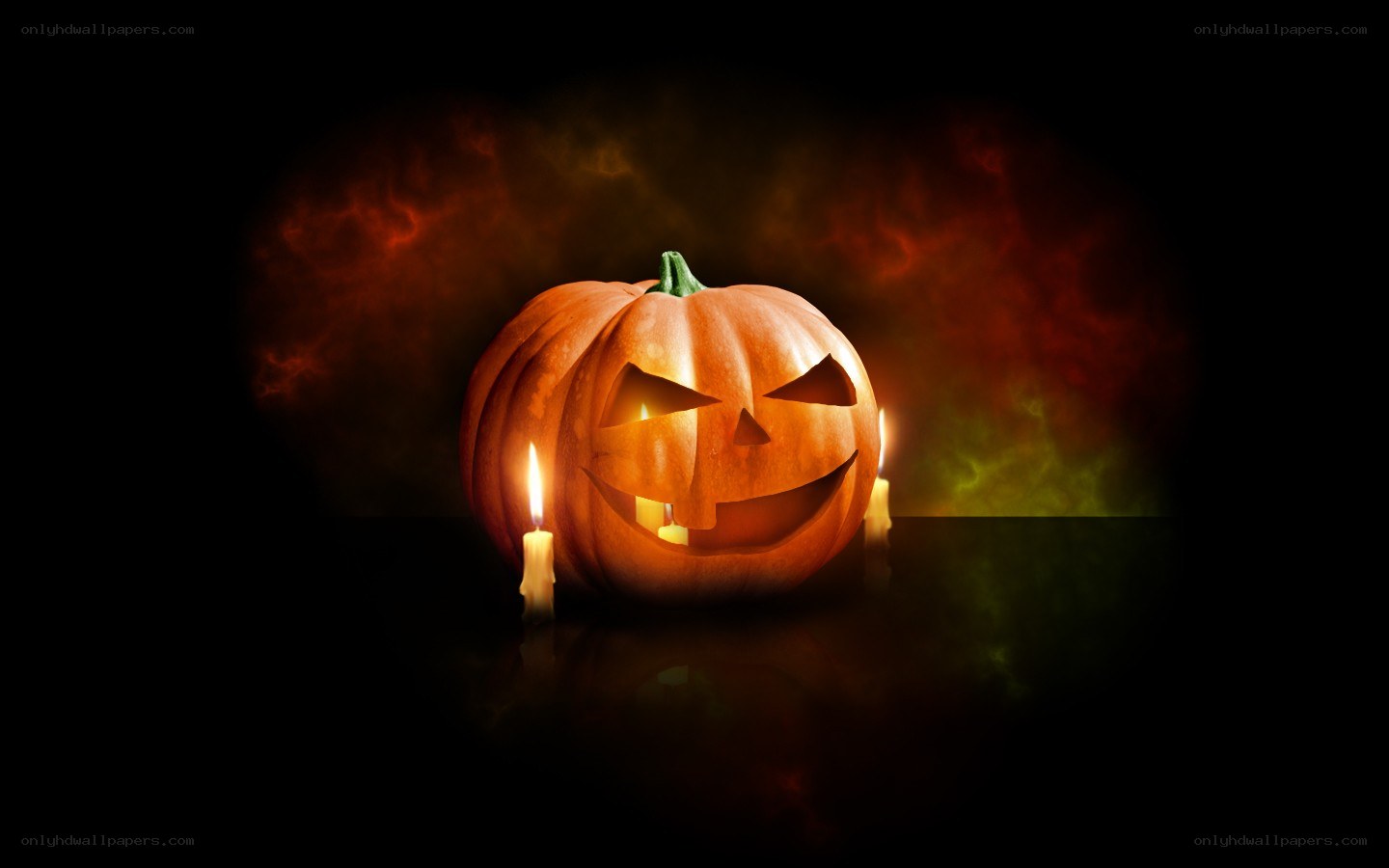 Halloween pumpkin with candles