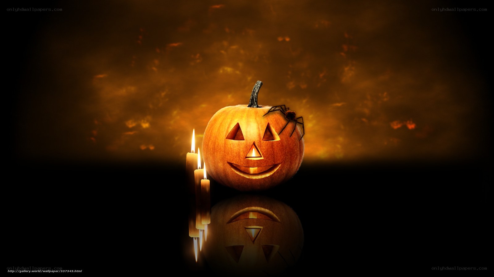 Halloween pumpkin with candles