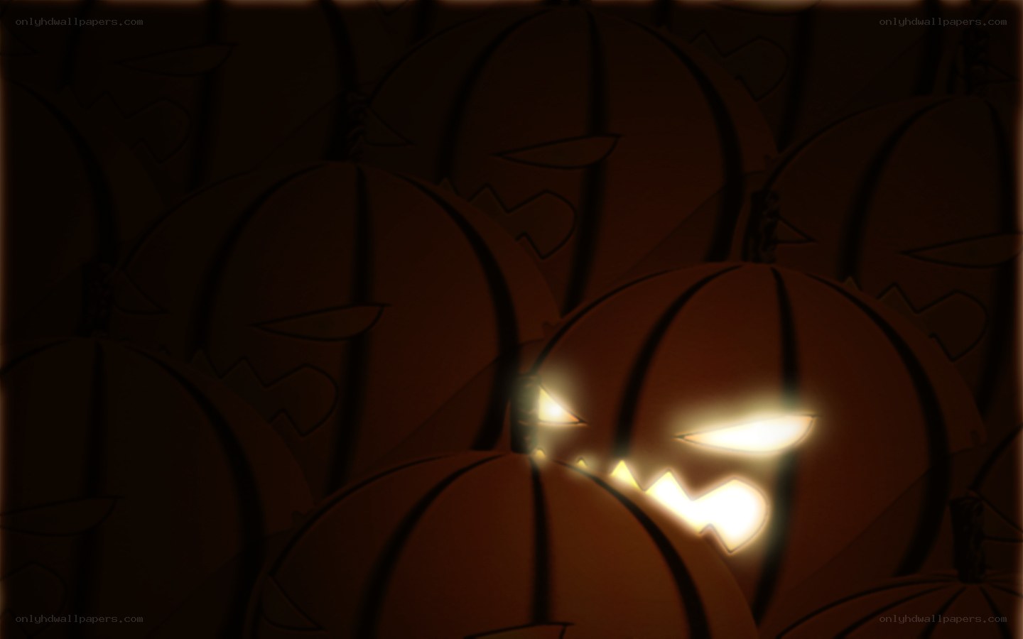 Halloween pumpkins in the dark