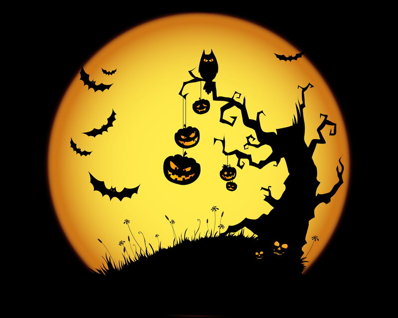 Halloween Pumpkins on Tree