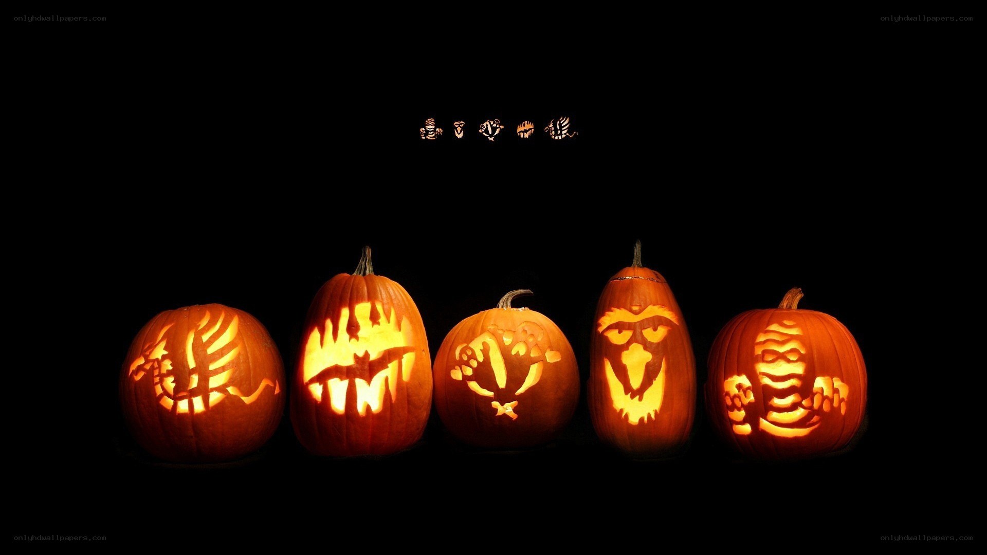Halloween pumpkins with game characters