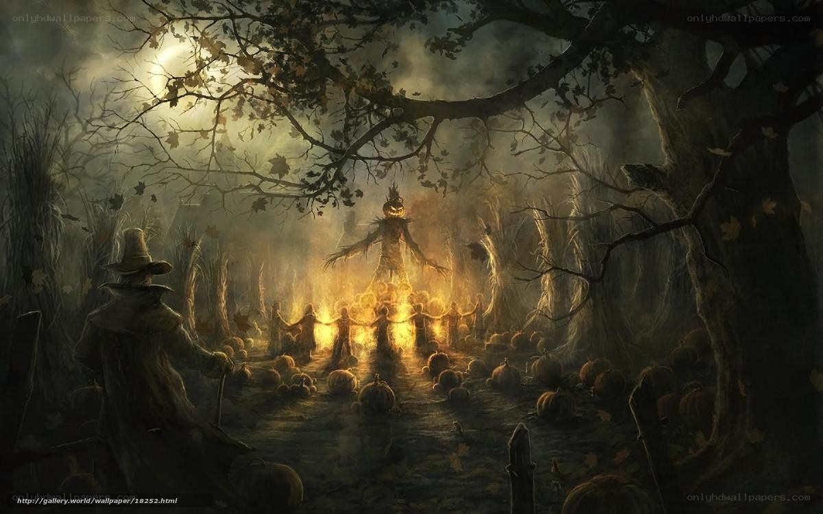 Halloween ritual in the forest