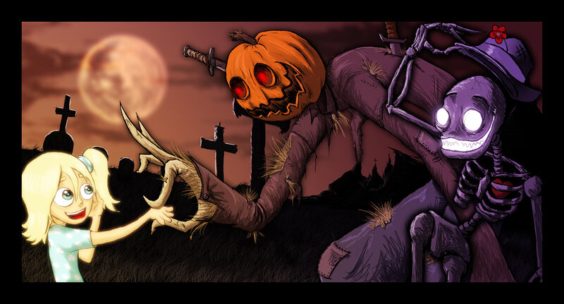 Halloween scarecrow encounter