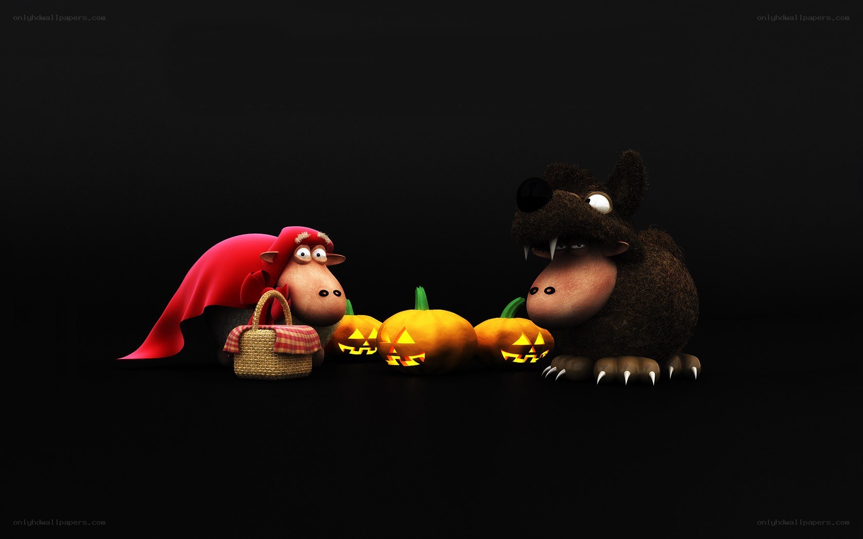 Halloween sheep and wolf