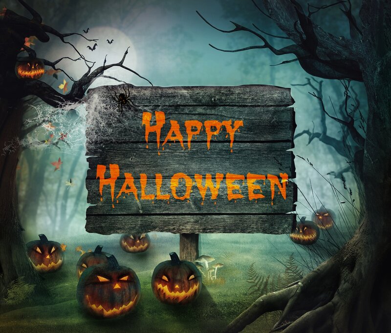 Halloween Sign in Forest