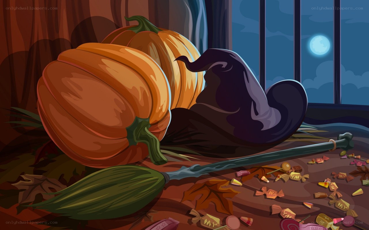 Halloween still life with pumpkins