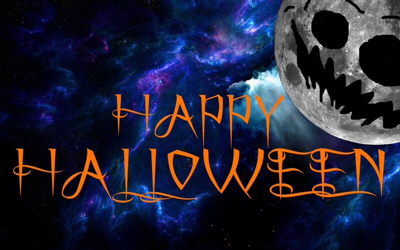 Halloween Text with Moon