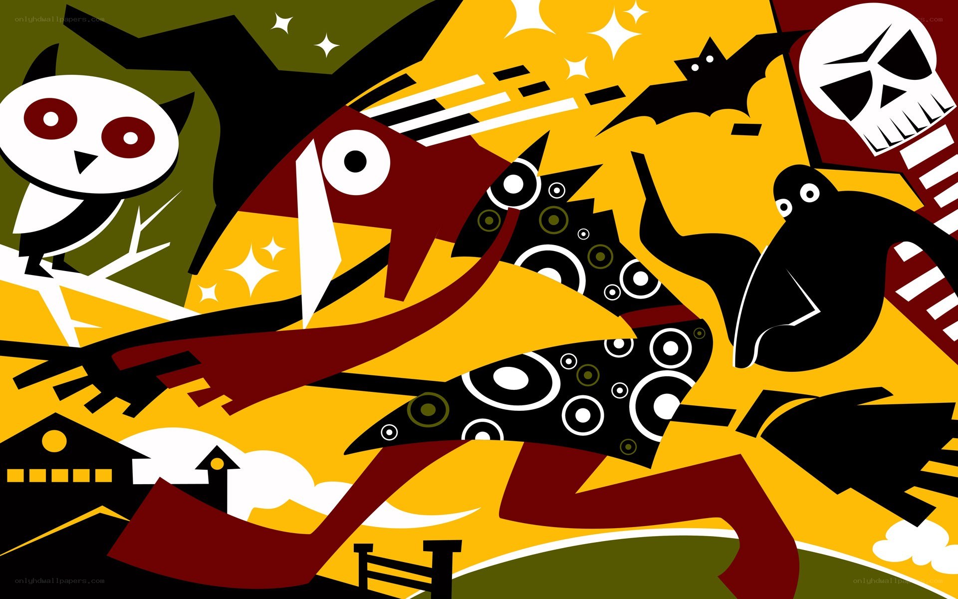 Halloween-themed abstract illustration
