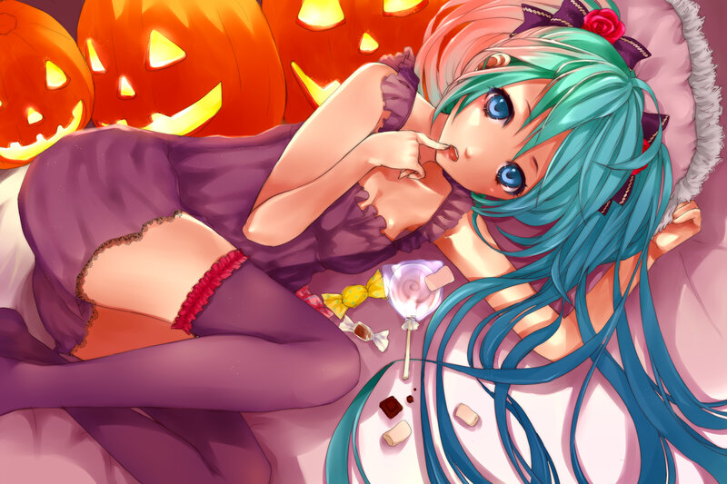 Halloween-themed anime girl