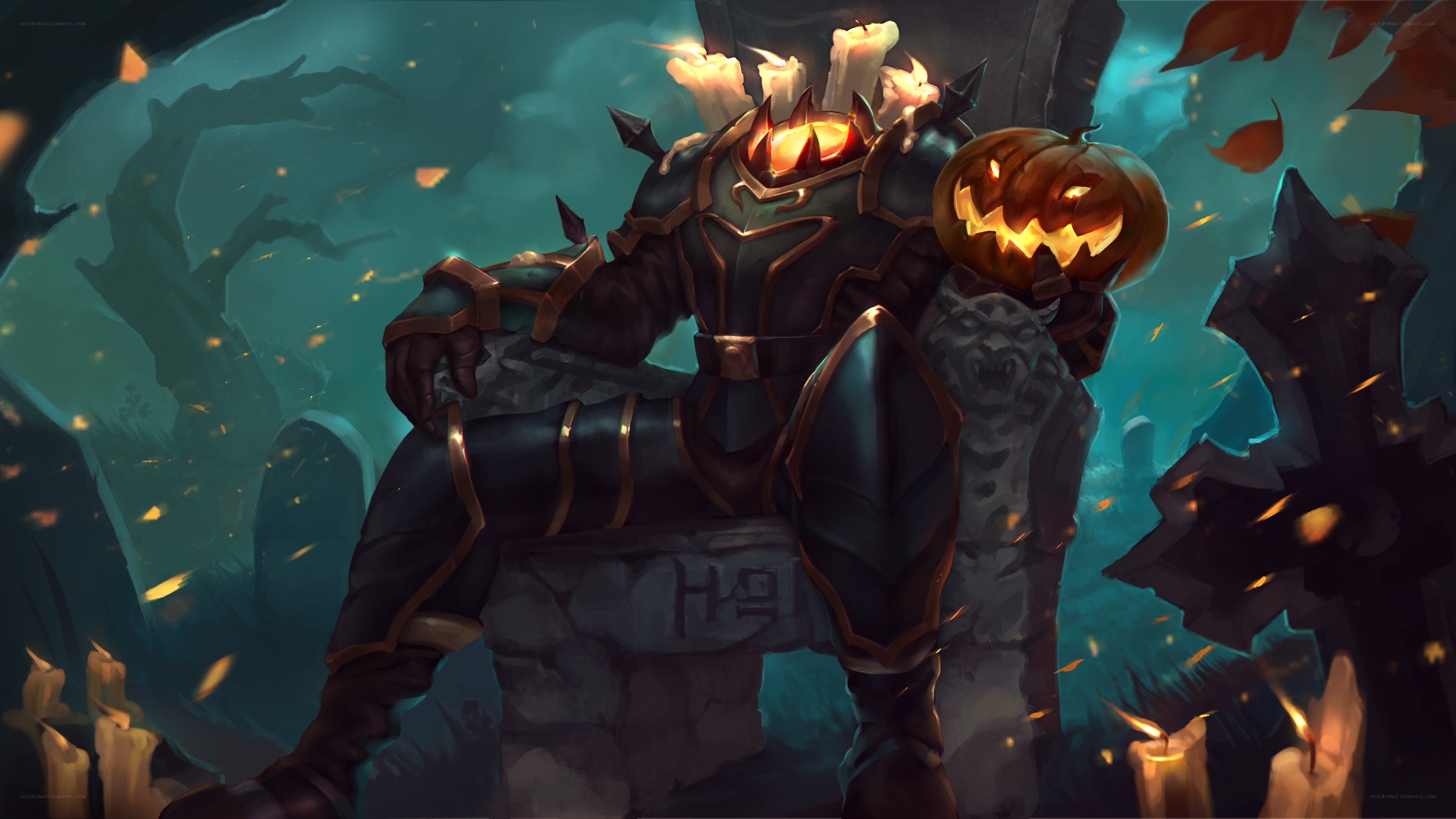 Halloween-themed armored warrior