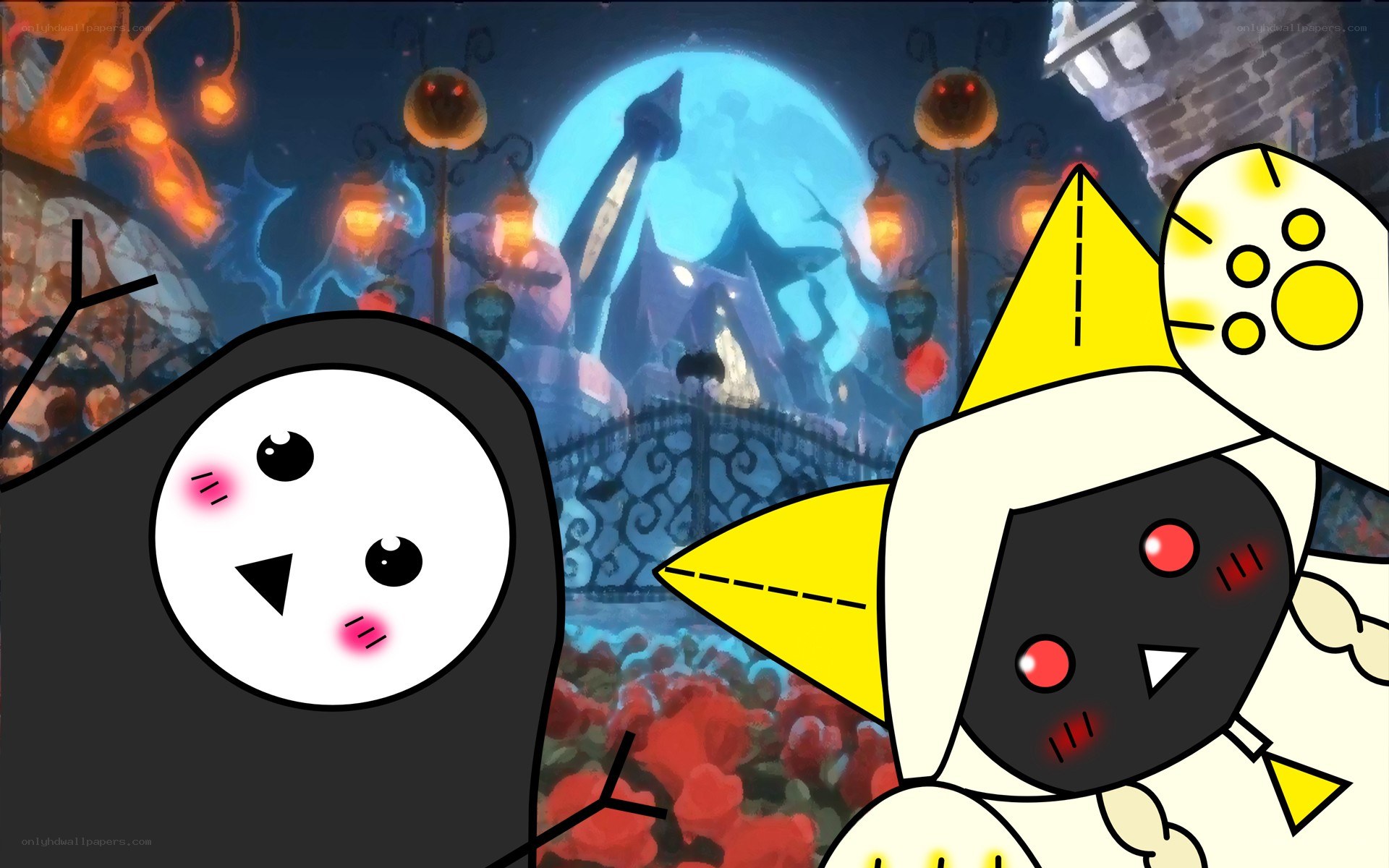 Halloween-themed cartoon characters