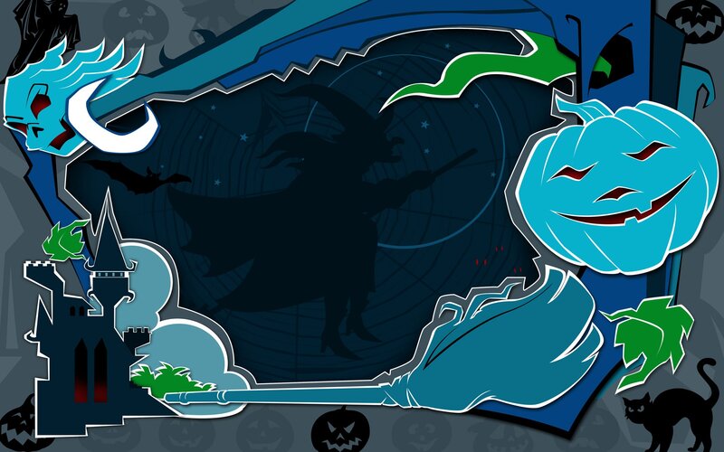 Halloween-themed digital illustration