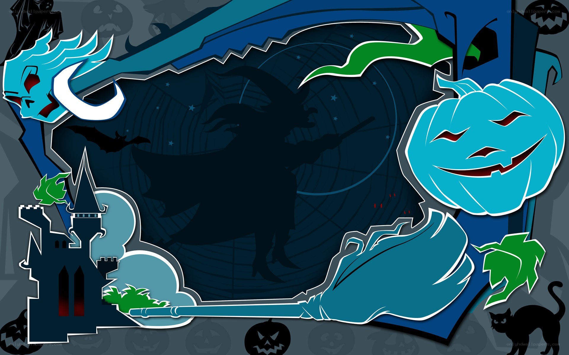 Halloween-themed digital illustration