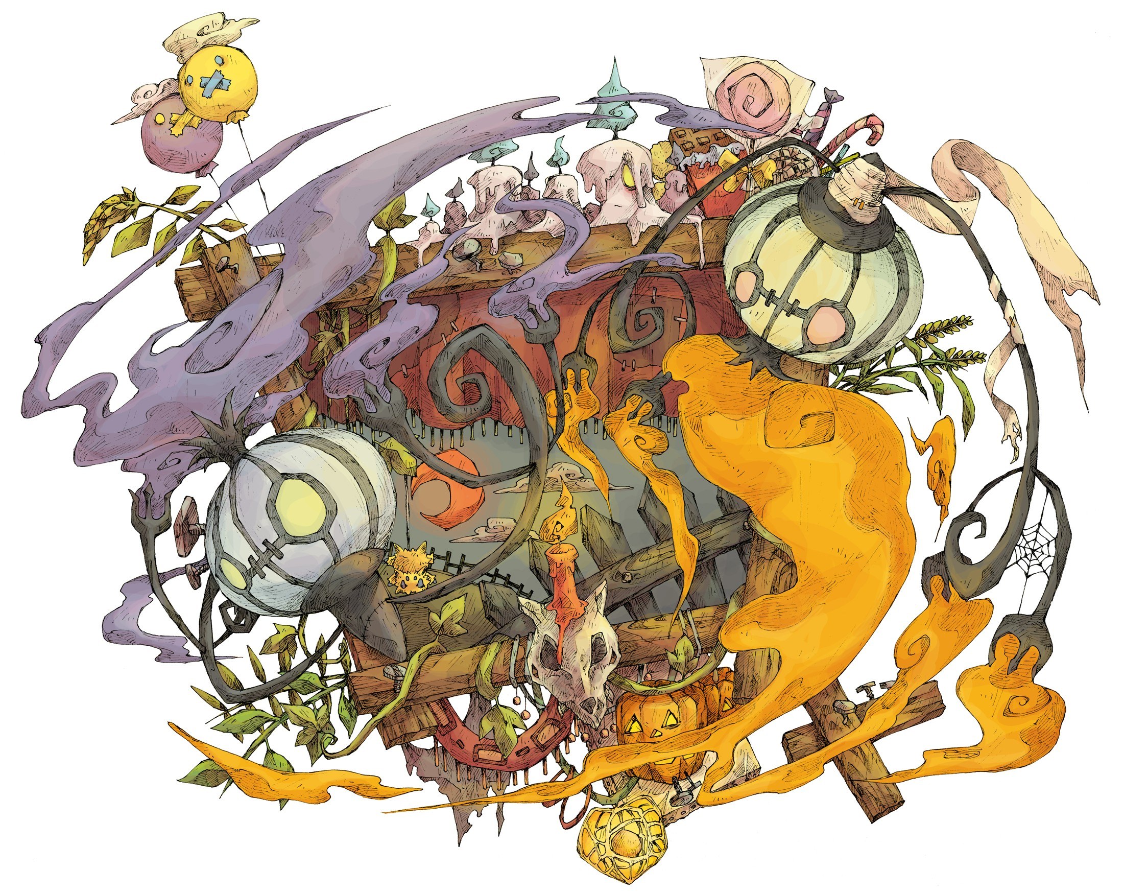 Halloween-themed fantasy illustration