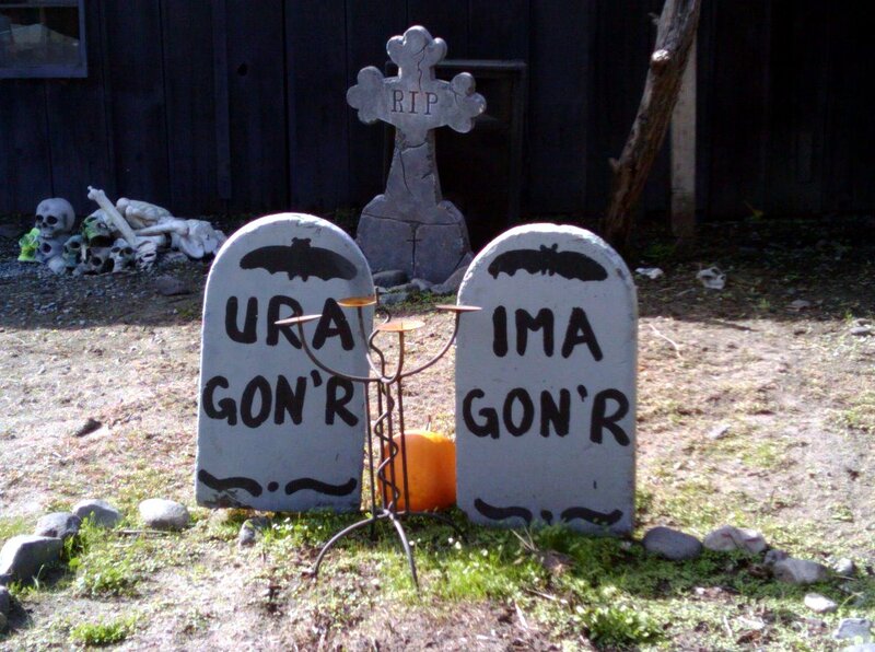 Halloween Tombstones — White