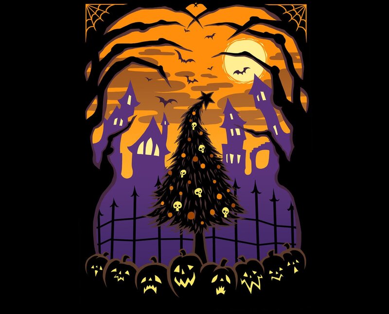 Halloween Tree in Graveyard