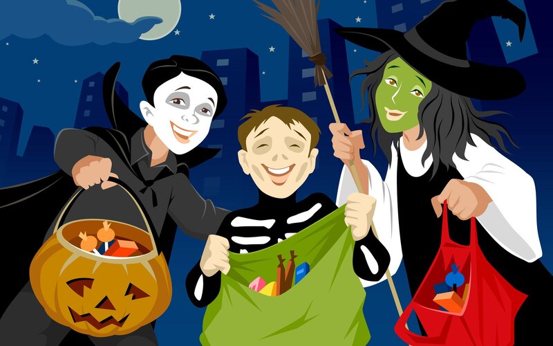 Halloween trick-or-treaters