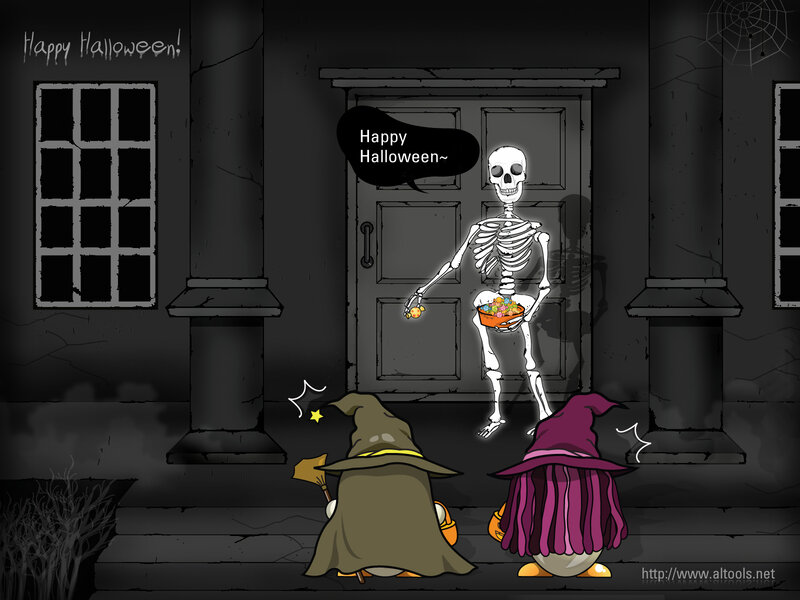 Halloween trick-or-treaters