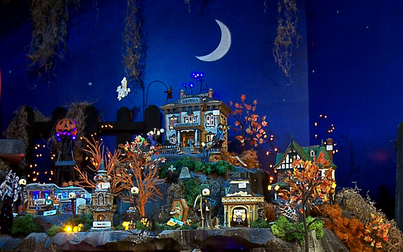 Halloween Village Display — Blue