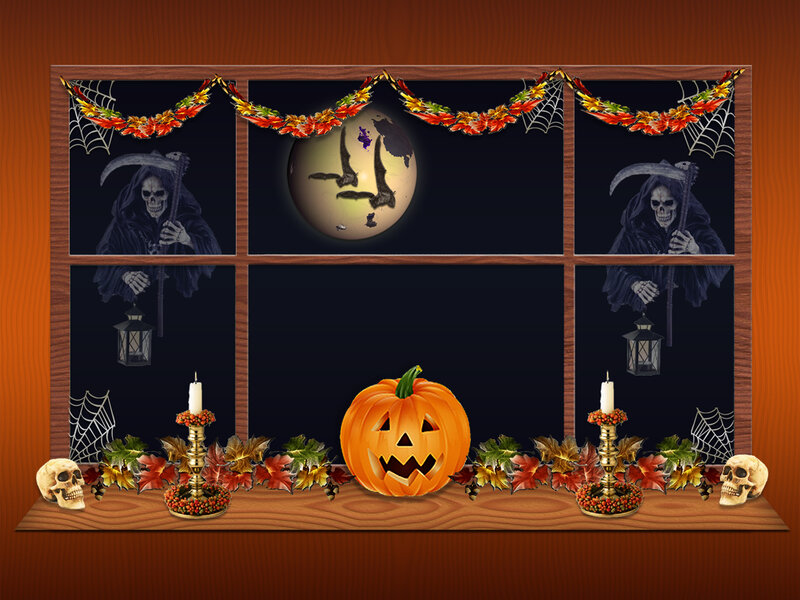 Halloween window display