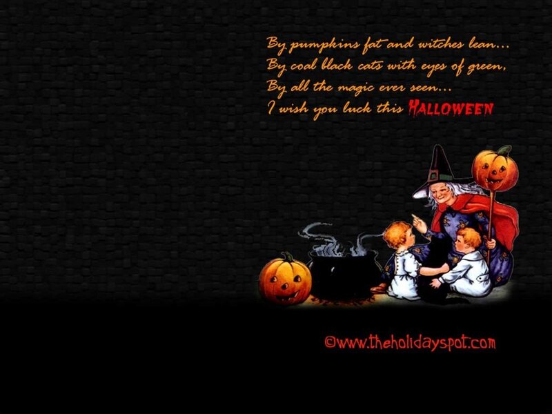 Halloween witch and children