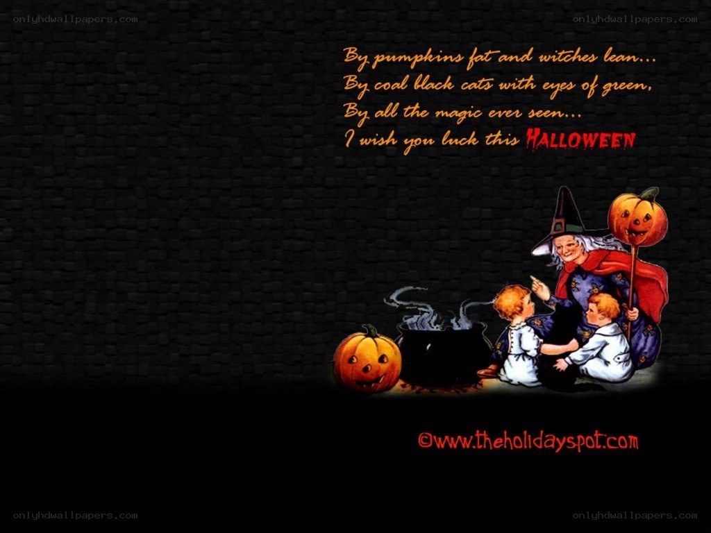 Halloween witch and children