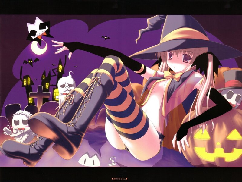 Halloween witch anime girl