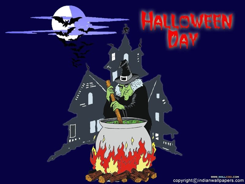 Halloween witch cooking