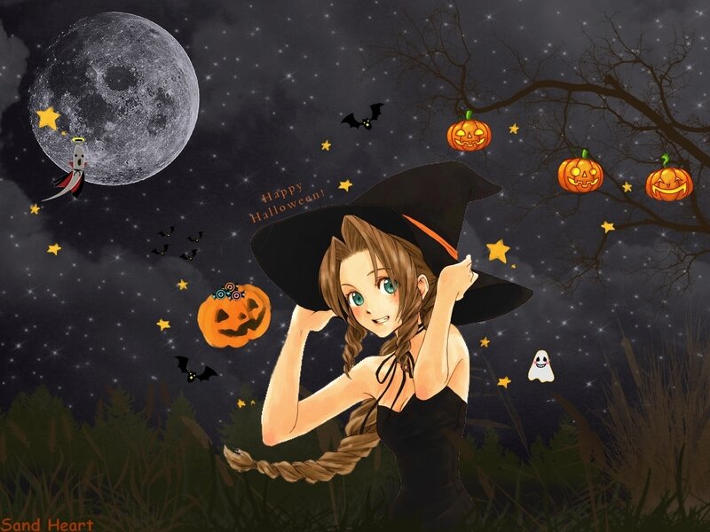 Halloween witch in moonlight