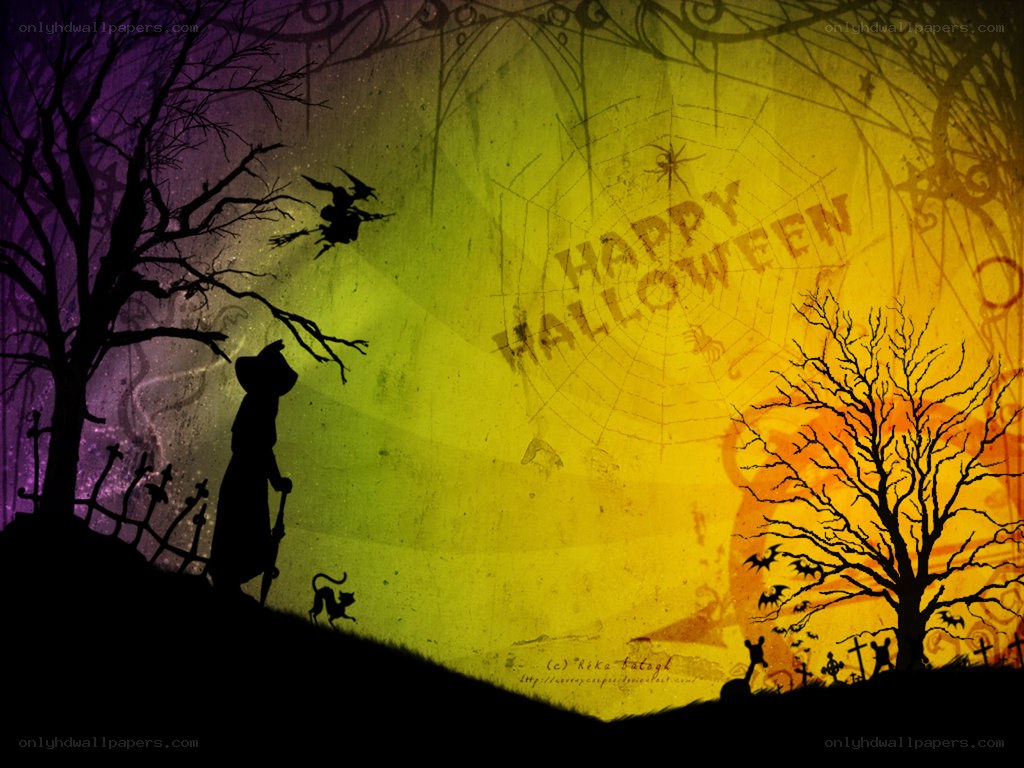 Halloween witch silhouette