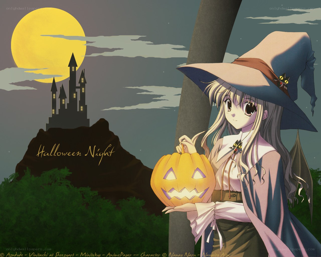 Halloween witch with pumpkin