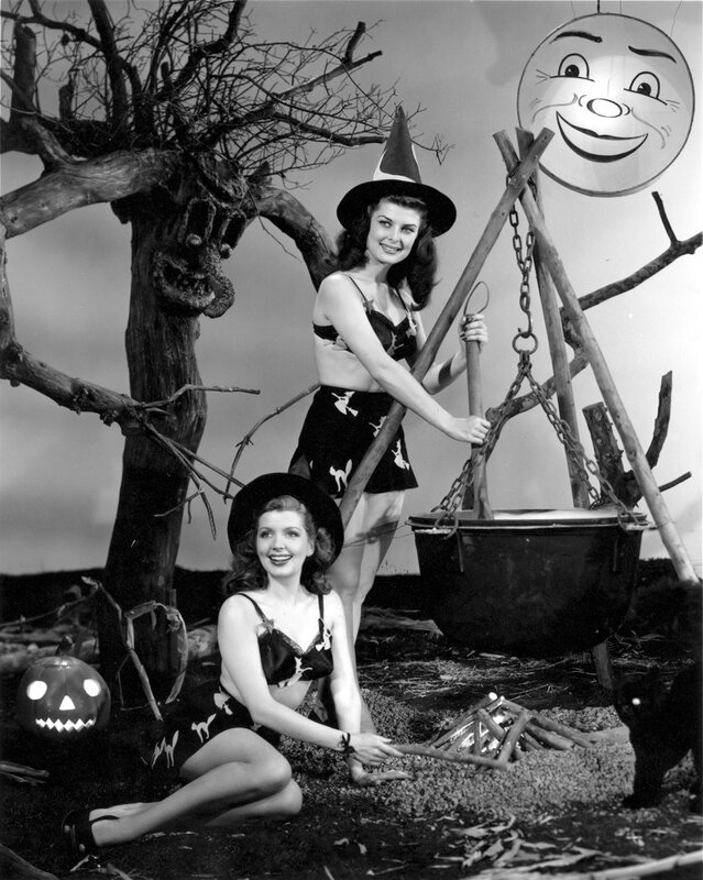 Halloween witches in costume