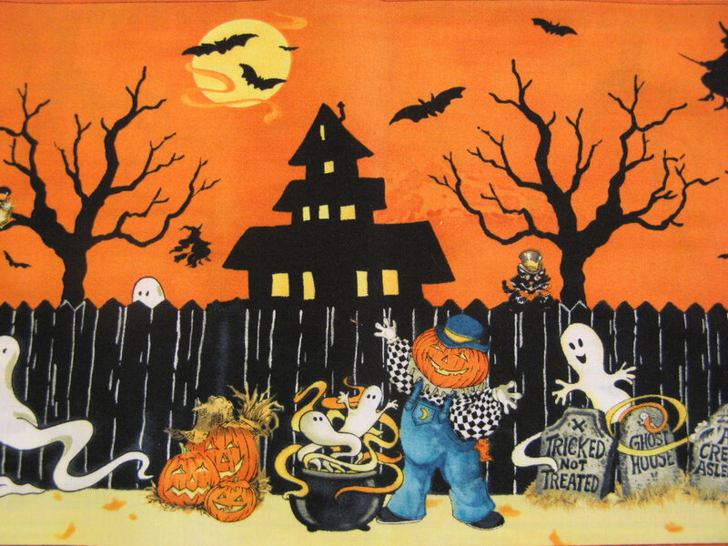 Halloween yard scene