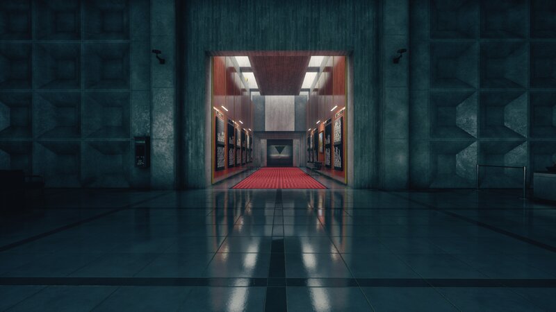 Hallway with Red Carpet