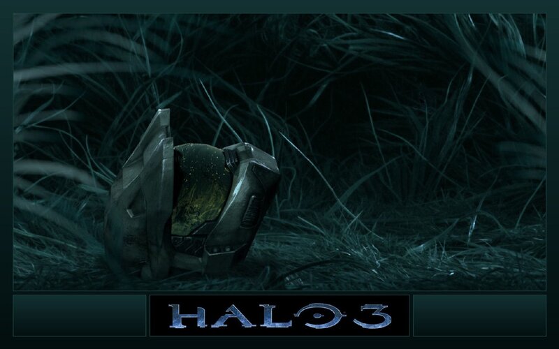 Halo 3 helmet in grass