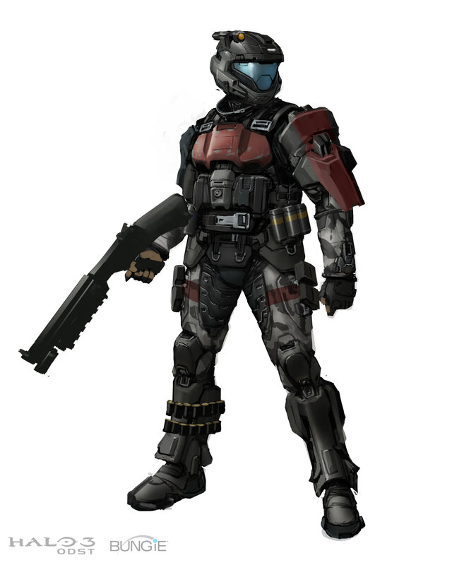 Halo 3 ODST soldier concept art