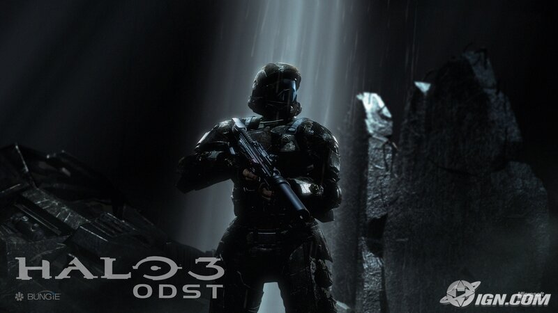 Halo 3 ODST soldier in dark environment