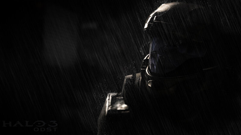 Halo 3 ODST soldier in rain