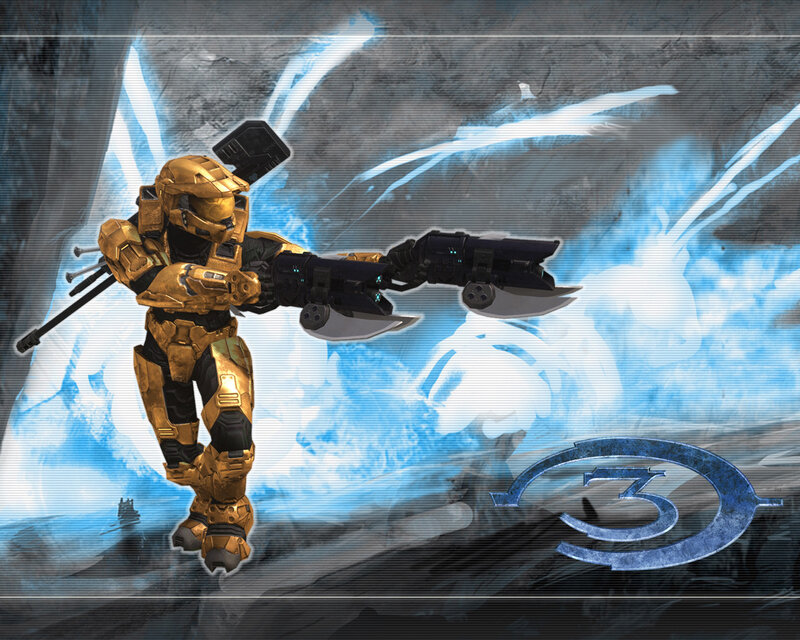 Halo 3 soldier in gold armor
