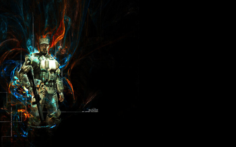 Halo 3 soldier with energy effects