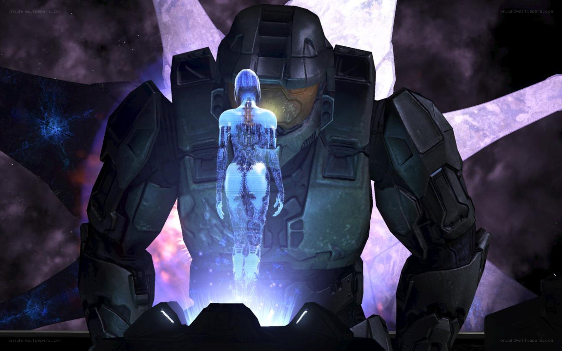 Halo character with hologram