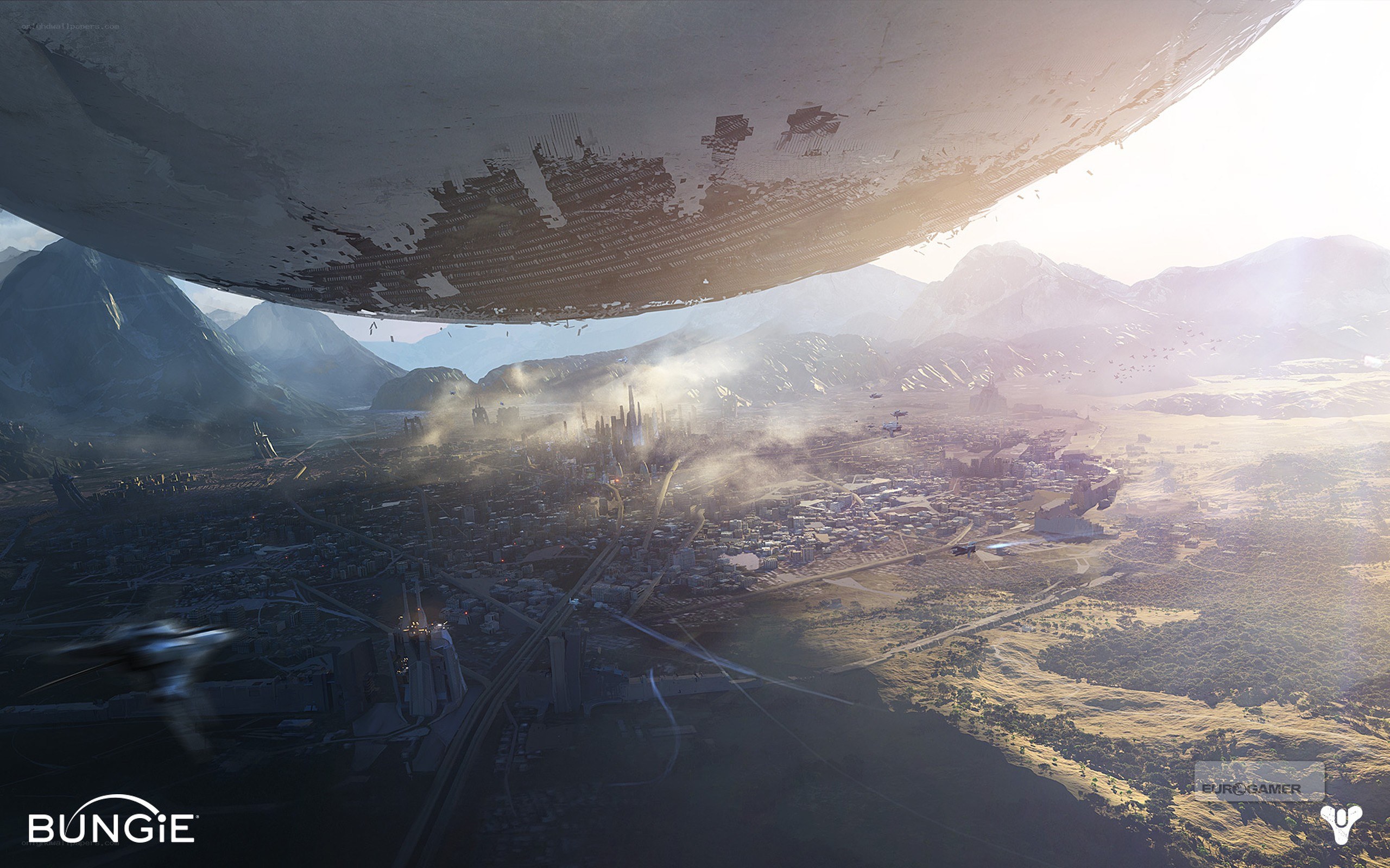 Halo city under a massive structure