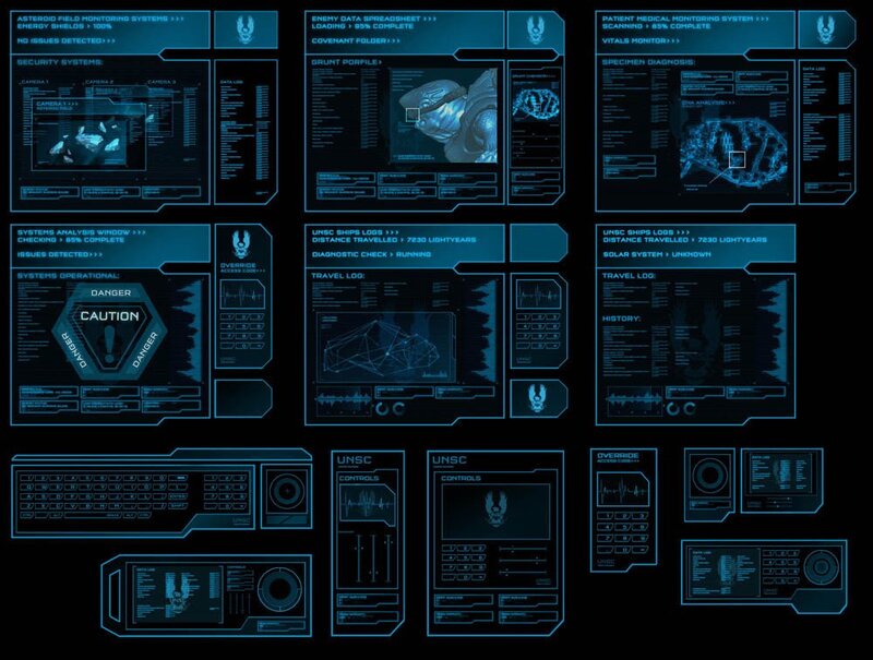 Halo game interface screens