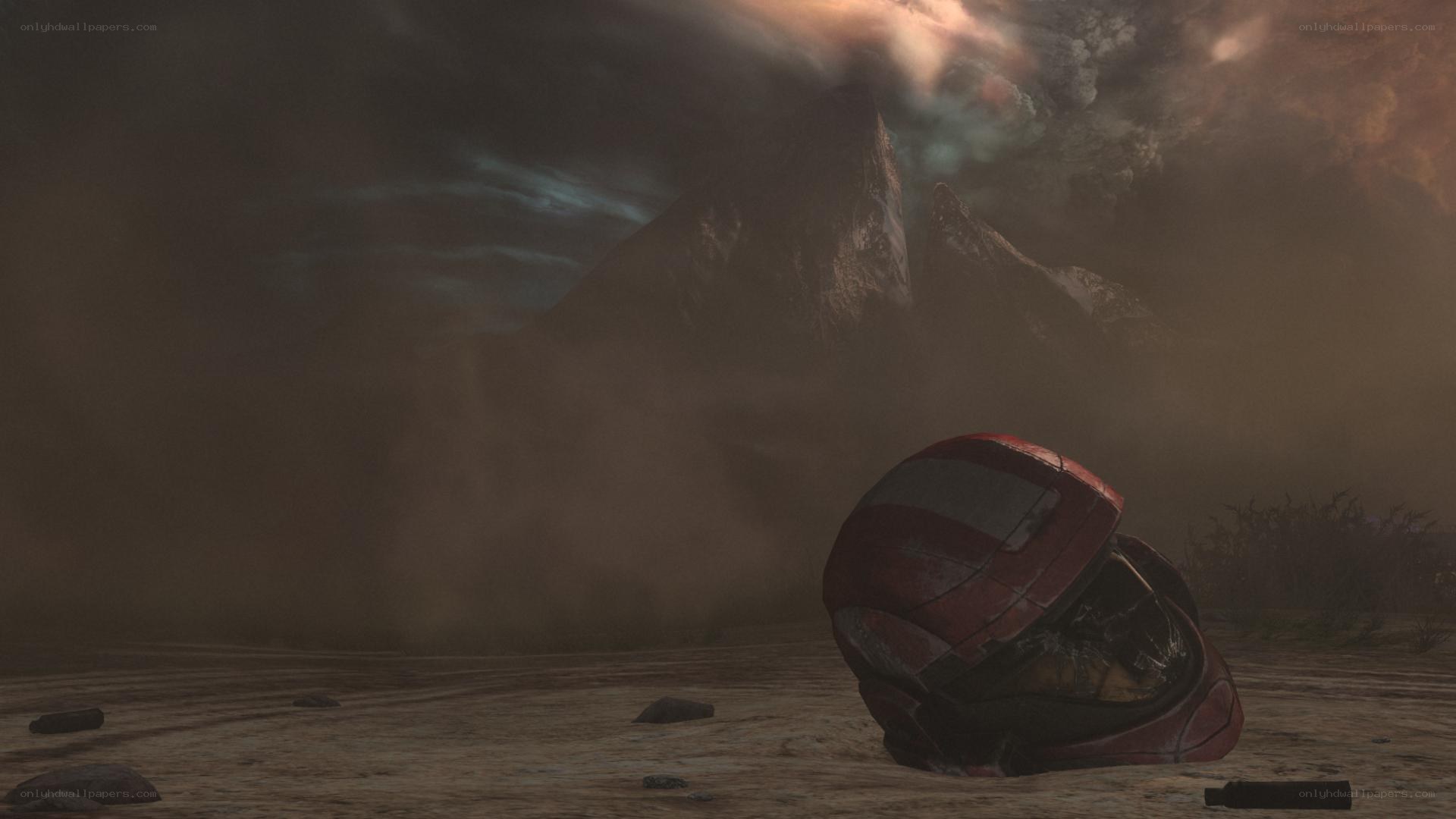 Halo helmet on alien planet