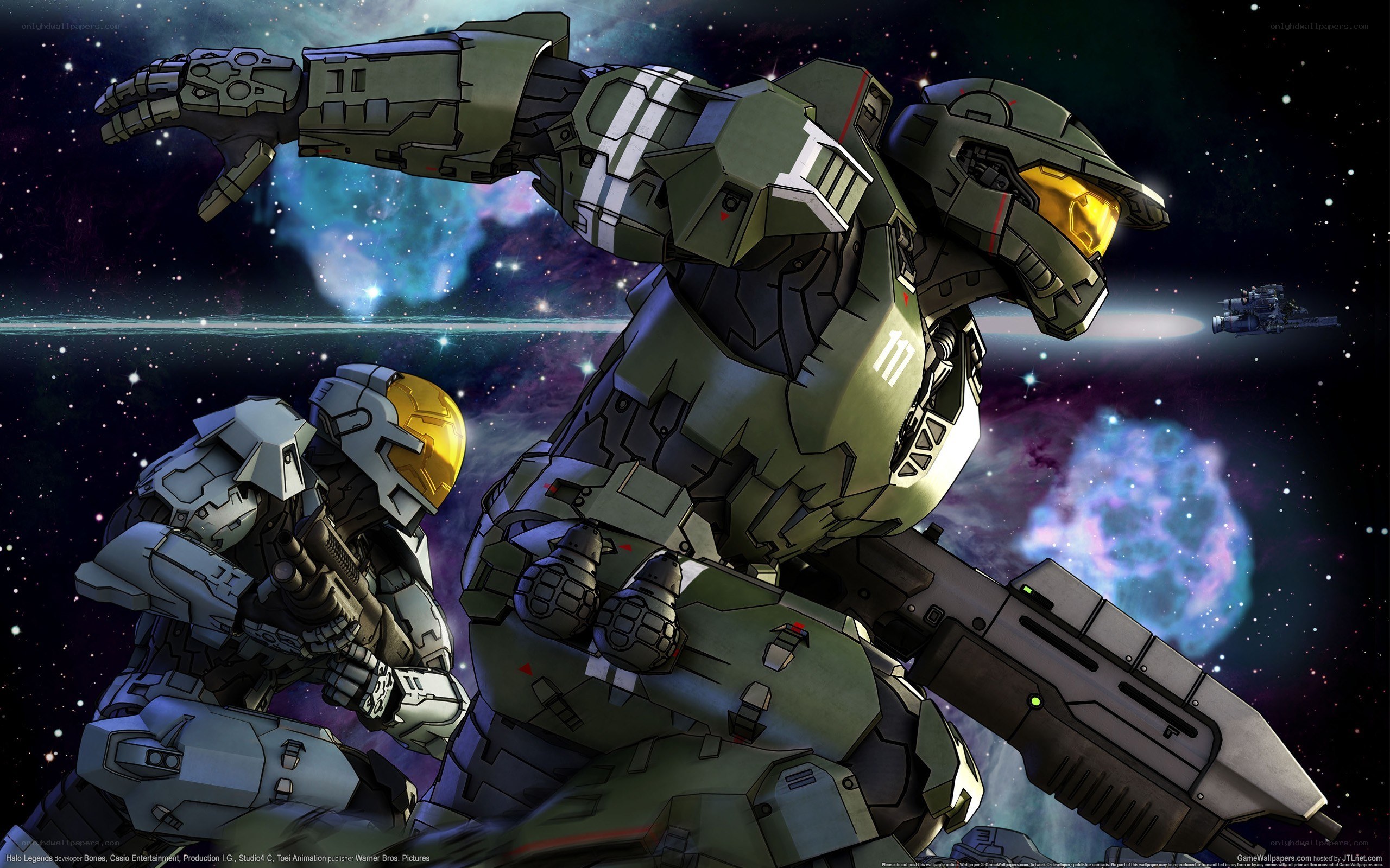 Halo Legends mechs in space