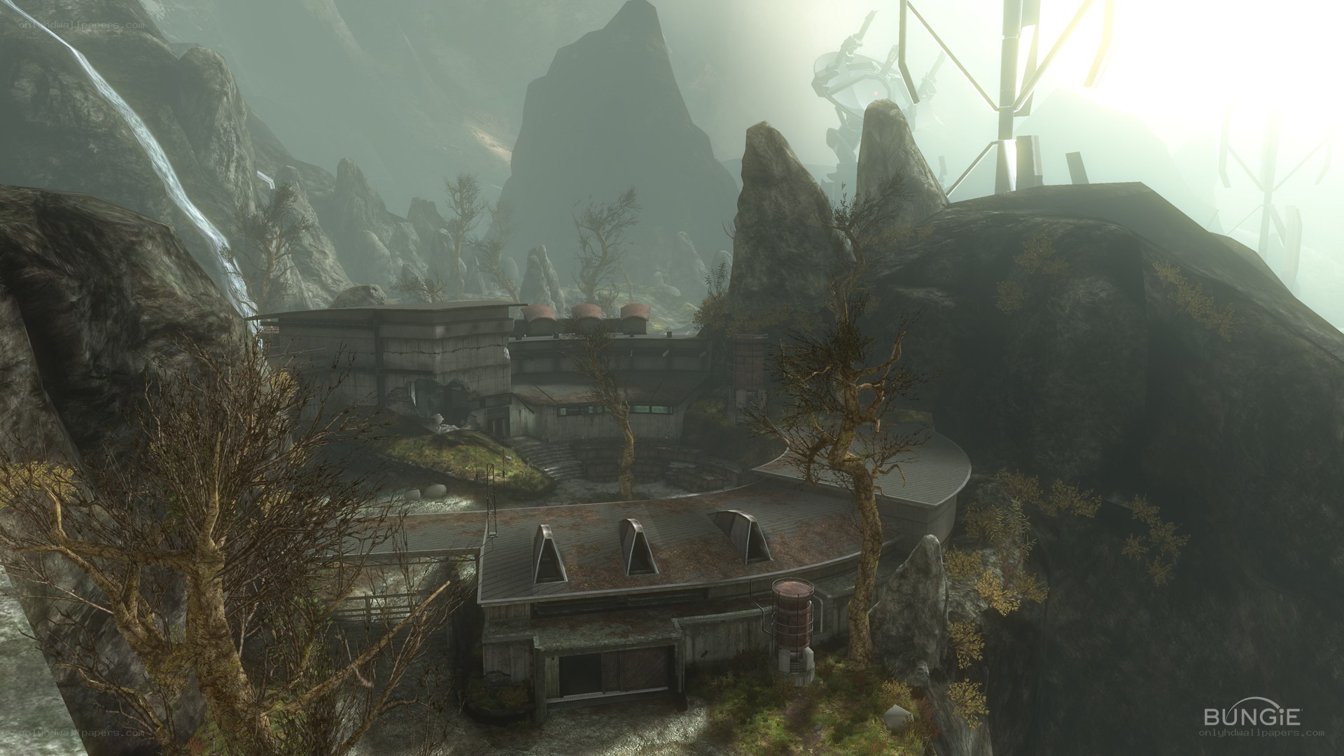 Halo Reach base in mountain valley